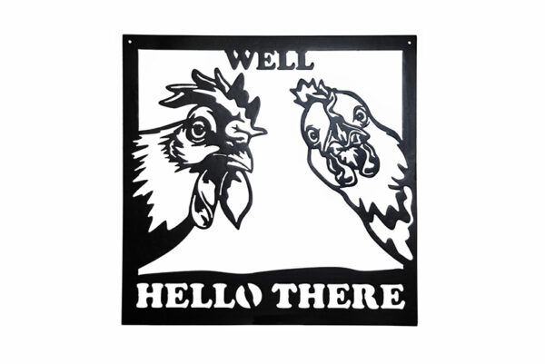 Chicken and rooster well hello there