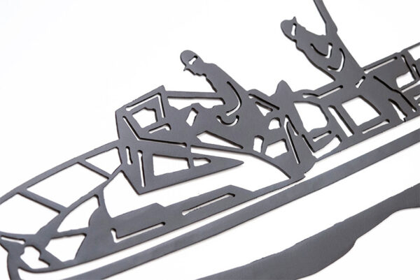 Gone fishing boat with fishing pole