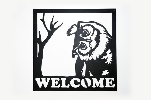Owl and tree welcome